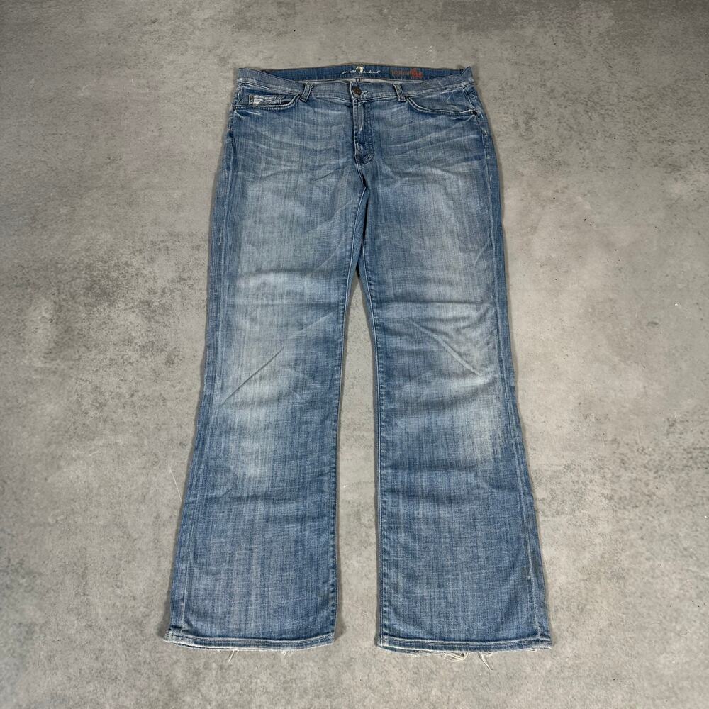7 For All Mankind Bootcut Jeans Light Wash - Size: 36x32